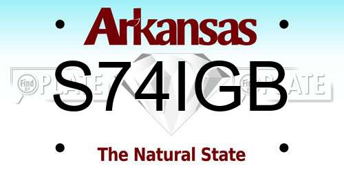 S74IGB Arkansas License Plate