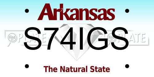S74IGS Arkansas License Plate