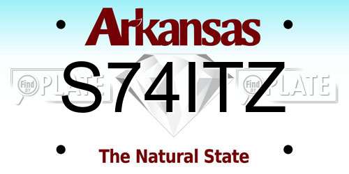 S74ITZ Arkansas License Plate