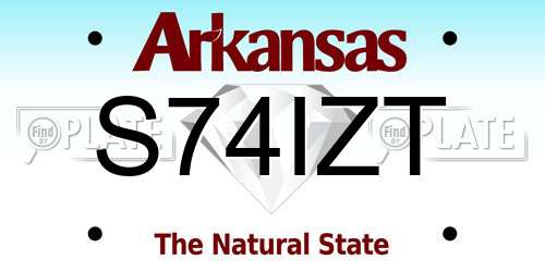S74IZT Arkansas License Plate