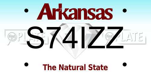 S74IZZ Arkansas License Plate