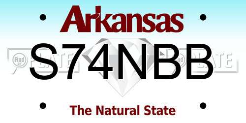 S74NBB Arkansas License Plate