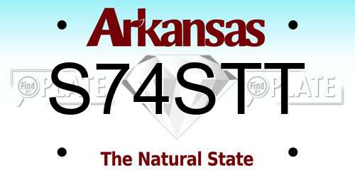S74STT Arkansas License Plate