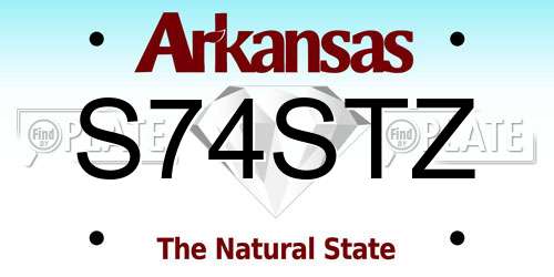 S74STZ Arkansas License Plate
