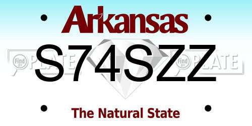 S74SZZ Arkansas License Plate