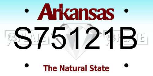 S75121B Arkansas License Plate