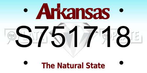 S751718 Arkansas License Plate