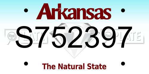 S752397 Arkansas License Plate