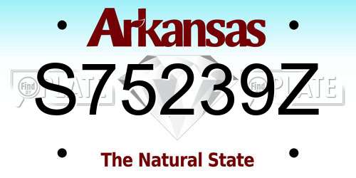 S75239Z Arkansas License Plate