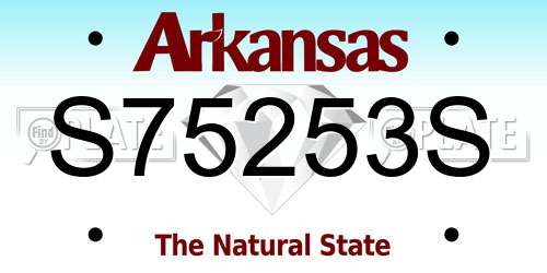 S75253S Arkansas License Plate