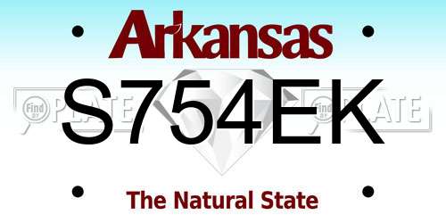 S754EK Arkansas License Plate
