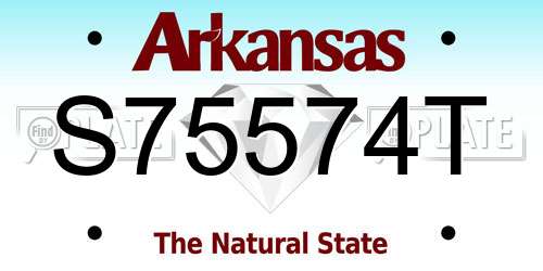 S75574T Arkansas License Plate