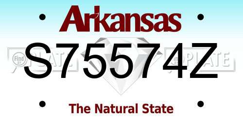 S75574Z Arkansas License Plate