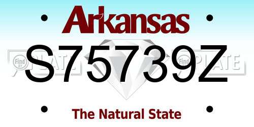 S75739Z Arkansas License Plate