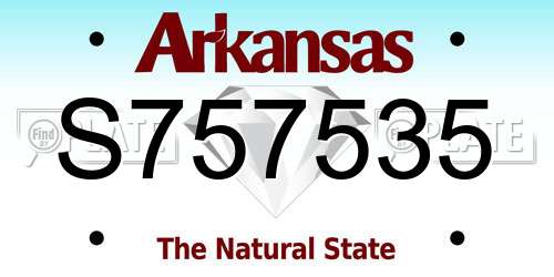 S757535 Arkansas License Plate