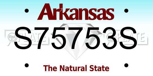 S75753S Arkansas License Plate
