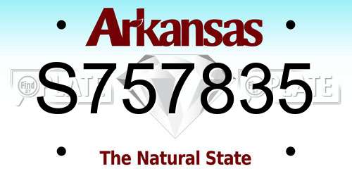 S757835 Arkansas License Plate