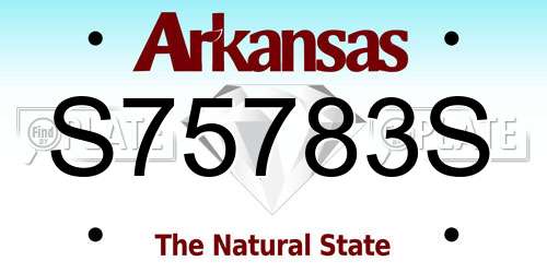 S75783S Arkansas License Plate