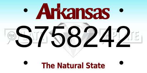 S758242 Arkansas License Plate