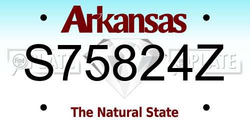 S75824Z Arkansas License Plate