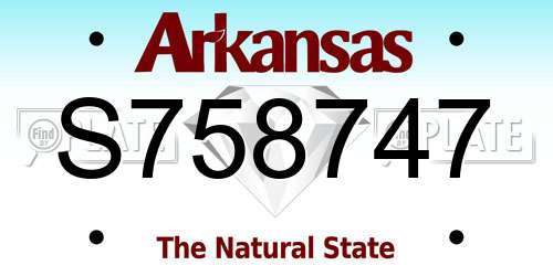 S758747 Arkansas License Plate