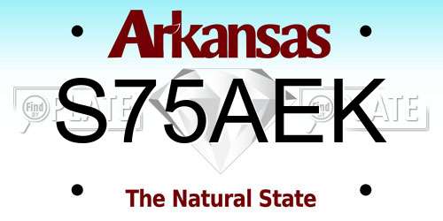 S75AEK Arkansas License Plate