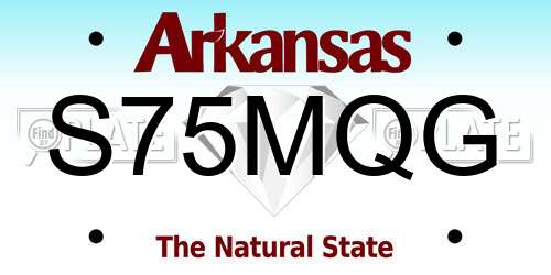 S75MQG Arkansas License Plate