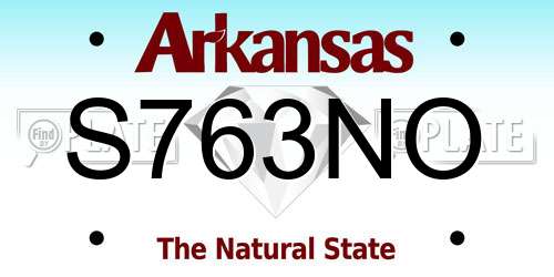 S763NO Arkansas License Plate