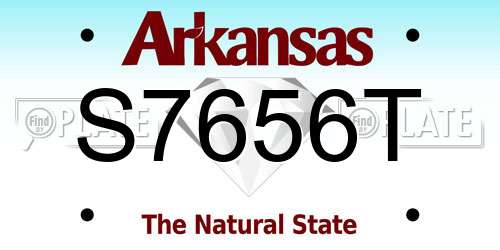 S7656T Arkansas License Plate