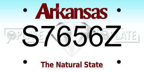 S7656Z Arkansas License Plate