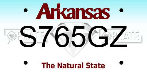 S765GZ Arkansas License Plate