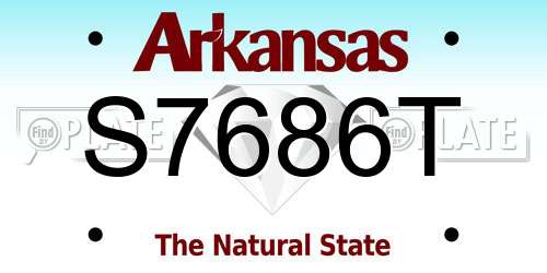 S7686T Arkansas License Plate