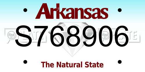 S768906 Arkansas License Plate