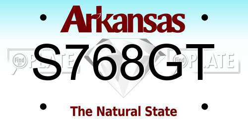 S768GT Arkansas License Plate