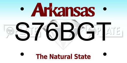 S76BGT Arkansas License Plate
