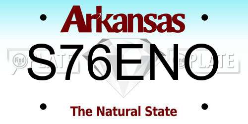 S76ENO Arkansas License Plate