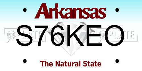 S76KEO Arkansas License Plate