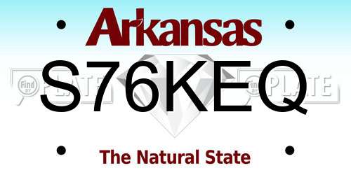 S76KEQ Arkansas License Plate