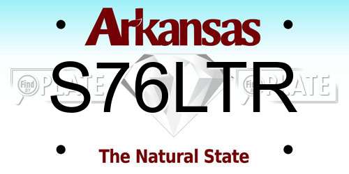 S76LTR Arkansas License Plate
