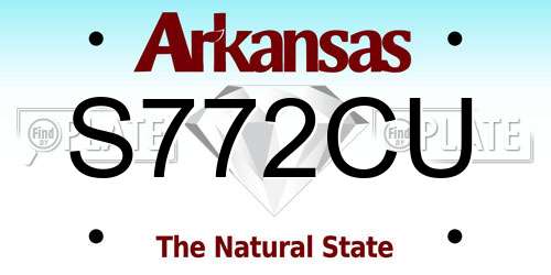 S772CU Arkansas License Plate