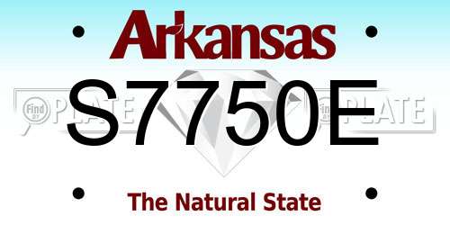 S7750E Arkansas License Plate