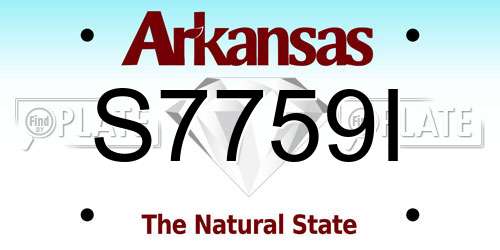 S7759I Arkansas License Plate