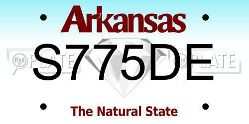 S775DE Arkansas License Plate