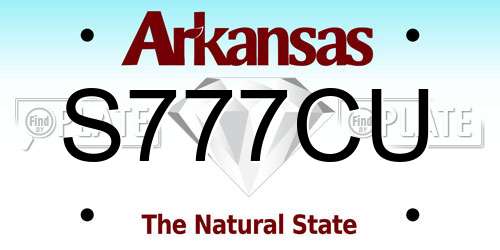 S777CU Arkansas License Plate