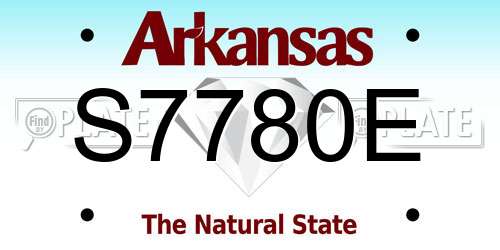 S7780E Arkansas License Plate