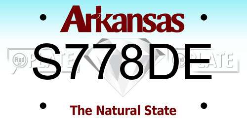 S778DE Arkansas License Plate