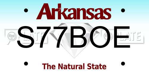 S77BOE Arkansas License Plate