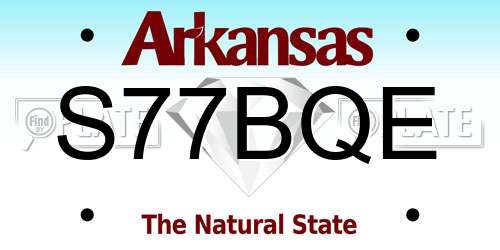 S77BQE Arkansas License Plate