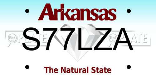 S77LZA Arkansas License Plate