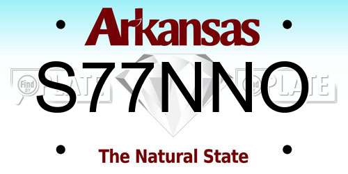 S77NNO Arkansas License Plate